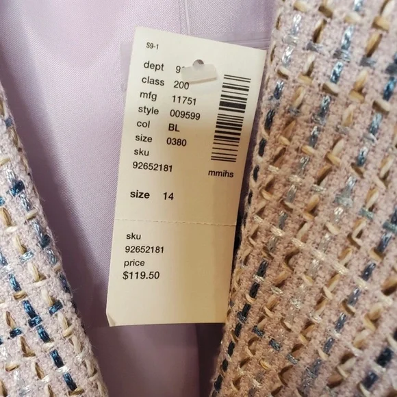 Lane Bryant Tweed Light Purple Blazer Size 14 NWT - Picture 3 of 4